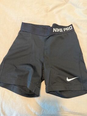 Nike Black Women's Performance Pro Shorts with White Swoosh